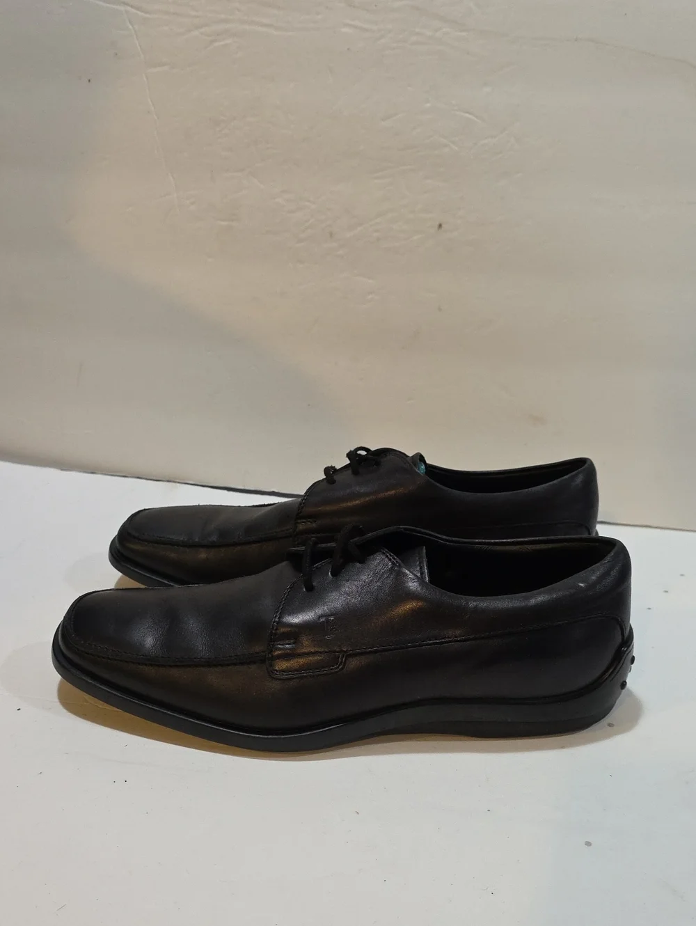 Tod's Men's Dress Shoes size 7.5 black leather mens lace up dress shoes italy